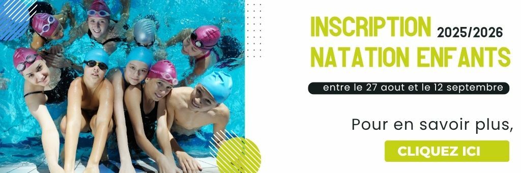 Natation enfants : procédure d'inscription saison 2025-2026