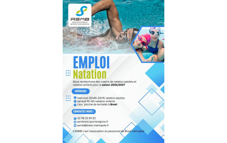 L’ASMB recrute plusieurs coachs de natation pour la saison 2026/2027