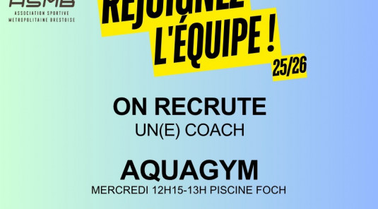 AQUAGYM : recherche coach pour le mercredi midi